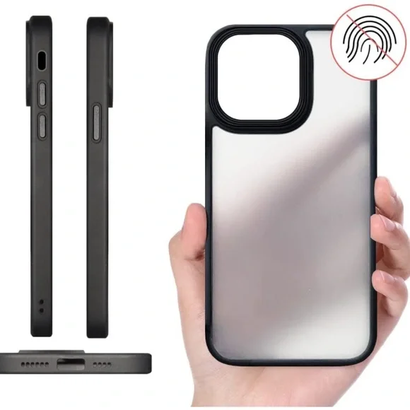 Shockproof Case For iPhone 13 Pro Max Black Translucent Matte - Picture 2 of 4